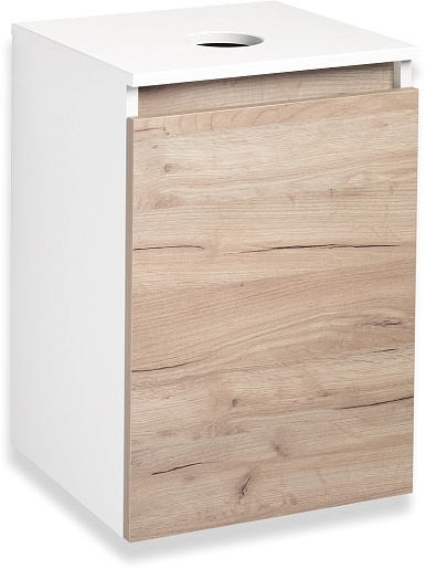 Runo Мебель для ванной Бари 40 R Duo подвесная дуб крафт/белая – картинка-7