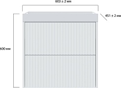 Vivon Тумба с раковиной Kristi 60 подвесная белая матовая рифленая – фотография-13