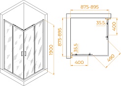 RGW Душевой уголок Passage PA-31 90x90 профиль хром стекло прозрачное – фотография-7