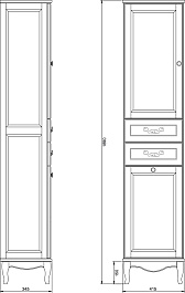 ValenHouse Пенал Эллина 40 слоновая кость L, корзина, фурнитура золото – фотография-4