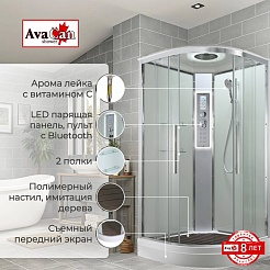 Avacan Душевая кабина 110/110 EM2011LEDT прозрачная – фотография-2
