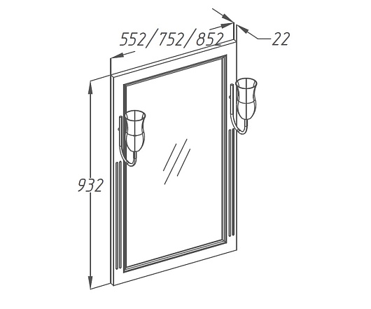 Opadiris Мебель для ванной "Глория 55" орех – картинка-5