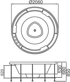 Gemy Акриловая ванна G9263 K 206 – фотография-4