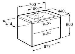 Roca Мебель для ванной Gap 70 белый глянец – фотография-4