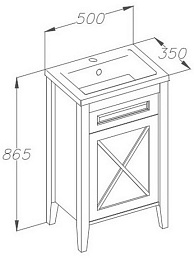Opadiris Мебель для ванной "Палермо 50 R" орех – фотография-4