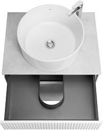 Акватон Тумба с раковиной Марбл 60 Mila 40 подвесная слэйт/белая матовая – фотография-4