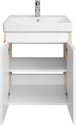 Акватон Тумба под раковину Сканди Doors 55 белая/дуб верона – фотография-6