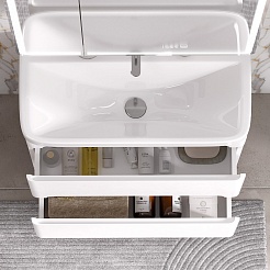 Equil Тумба с раковиной Soldi 70 2 ящика подвесная белый софт – фотография-13