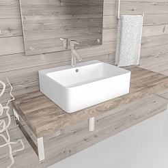 Esbano Раковина накладная Circon 52 белая – фотография-3