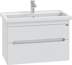 СанТа Тумба с раковиной Лондон 80 подвесная 2 ящика белая – фотография-1