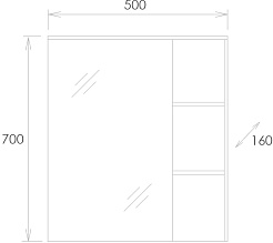 Onika Зеркальный шкаф Легран 50.00У дуб галифакс – фотография-4