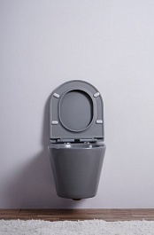 Esbano Унитаз Clavel подвесной безободковый серый матовый – фотография-4