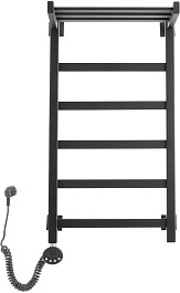 Domoterm Полотенцесушитель электрический Квадро Плюс П6 400x800 EL с полкой черный – фотография-1