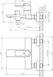 Rossinka Смеситель для ванны RS50-31 с термостатом хром – фотография-3