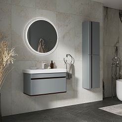 Equil Тумба с раковиной Elegante 80 1 ящик подвесная мэйджик/дуб голиано – фотография-9