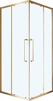 Cezares Душевой уголок Relax 304 RELAX-304-A-2-100-C-BORO 100x100 профиль брашированное золото стекло прозрачное