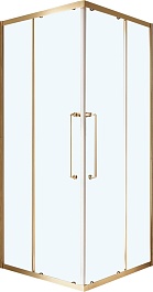 Cezares Душевой уголок Relax 304 RELAX-304-A-2-100-C-BORO 100x100 профиль брашированное золото стекло прозрачное – фотография-1