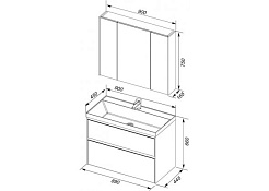 Aquanet Комплект мебели Гласс 90 – фотография-6