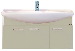 Misty Тумба для умывальника Джулия 105 подвесная бежевая – фотография-1