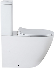 Azario Унитаз-компакт Grado AZ-2141 безободковый с бачком с сиденьем микролифт белый – фотография-4