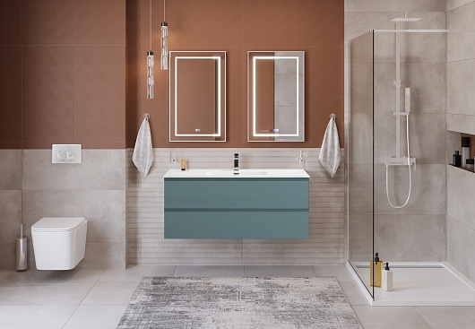 BelBagno Тумба с раковиной Kraft 120 подвесная Голубой матовый – картинка-9