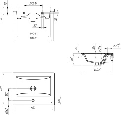 Misty Тумба c раковиной Енисей 60 2 ящика белая – фотография-9