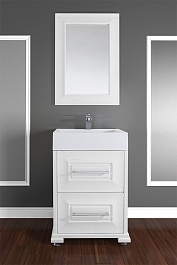 Водолей Мебель для ванной "Риккардо 60" с ящиками, серебро – фотография-6