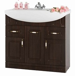 Водолей Мебель для ванной Капри 90 R венге без б/к – фотография-3