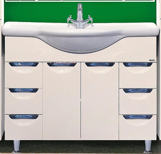 Misty Тумба для умывальника Жасмин 105 белая, эмаль – фото, картинка, фотография-1