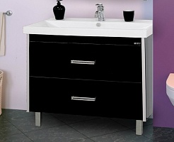 Misty Тумба с раковиной Джулия QVATRO 105 черная – фотография-5