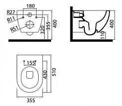 Creavit Унитаз подвесной Free FE320.F0000 капучино с биде – фотография-3