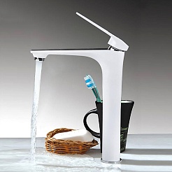 Frap Смеситель для раковины H52 F1052-54 белый/хром – фотография-3