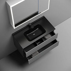 Sancos Тумба с раковиной Folk 90 ergraut soft раковина Element 91 CN7002MB – фотография-6