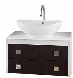 Водолей Тумба с раковиной "Сильвия 75" венге/белый – фотография-1