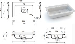 Vivon Тумба с раковиной Shelly 60 серая матовая – фотография-9
