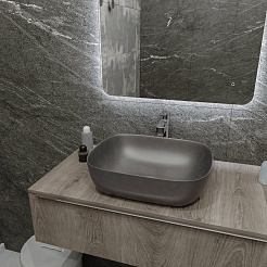 Teymi Раковина накладная Solli 50 Artceramic T50391 графит матовый – фотография-8