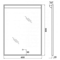 BelBagno Зеркало Uno 60 SPC-UNO-600-800-TCH – фотография-10