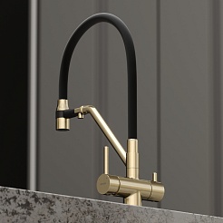 Sancos Смеситель для кухни Dora SC4003BG брашированное золото PVD покрытие – фотография-5