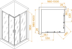 RGW Душевой уголок Passage PA-39 100x100 профиль хром стекло прозрачное – фотография-3