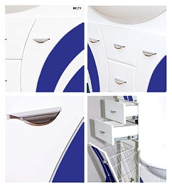 Misty Мебель для ванной Каролина 80 R синее стекло – фотография-3