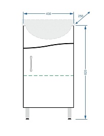 Stella Polare Тумба с раковиной Волна 45 – фотография-6