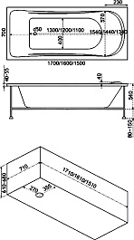 Bas Акриловая ванна Верона 150x70 с гидромассажем – фотография-4