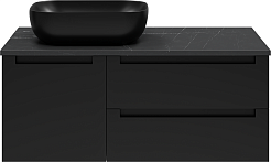 Brevita Тумба под раковину Cargo 100 подвесная черная матовая – фотография-1