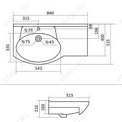 Onika Тумба с раковиной Эльбрус 82.10 L – фотография-4
