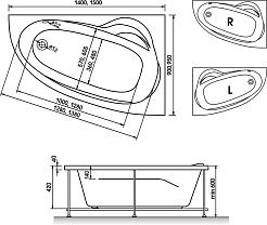 Relisan Акриловая ванна Zoya L 140x90 – фотография-4