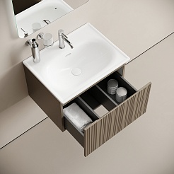 Sancos Тумба с раковиной Code 60 серо-бежевая раковина Sabo 60 CN13001 – фотография-5