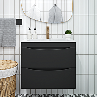 Vivon Тумба с раковиной Ostin 60 подвесная черная матовая