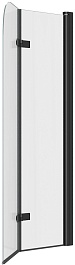 Teymi Шторка на ванну Anni 80x140 профиль черный матовый стекло прозрачное – фотография-2
