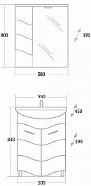 Onika Мебель для ванной Лайн 55 L – фотография-3