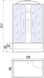River Душевая кабина SENA 120/80/50 TH – фотография-19